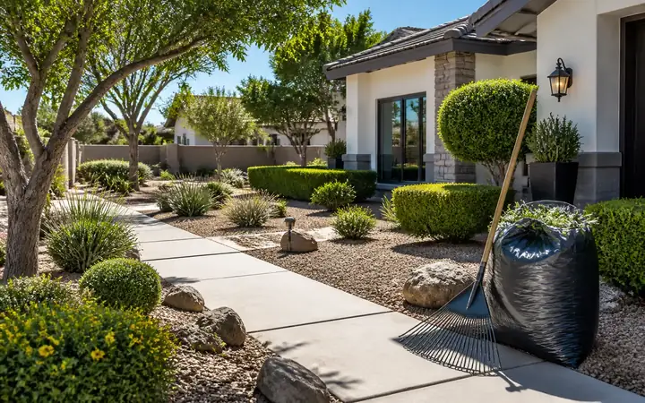 Yard cleanup service visual